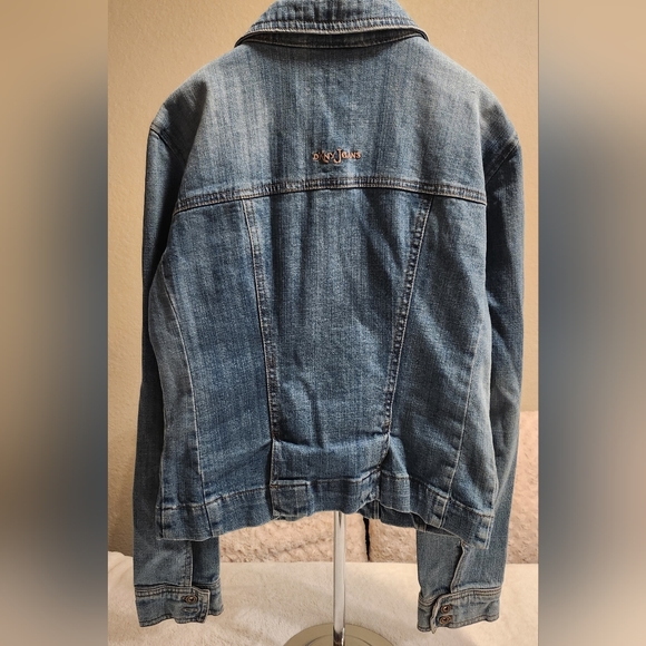 DKNY Jeans Blue Casual Button-Up Denim Long Sleeve Jacket Women's Size S - Picture 2 of 10